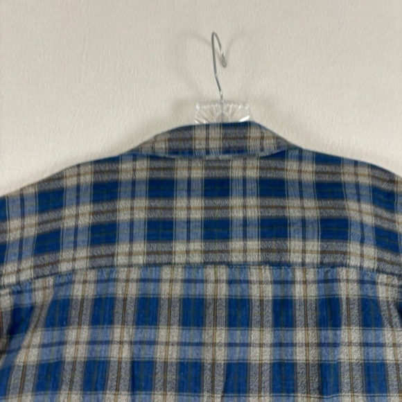 Dockers Indigo Flannel Button Down Shirt Size XL Blue, Gray, Brown - Picture 9 of 13